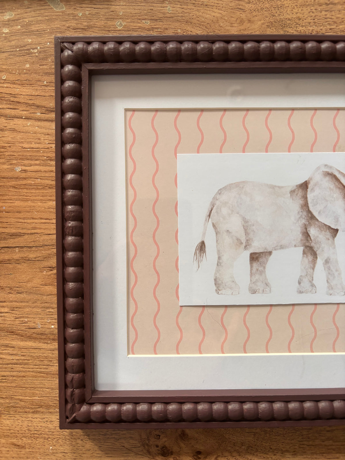 Blush Wiggle Elephant – Burgundy Bobbin Frame
