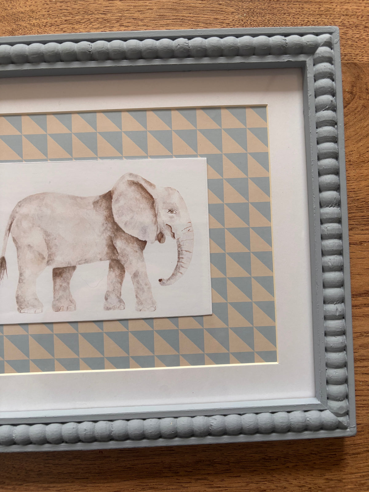 Blue Geometric Elephant – Blue Bobbin Frame