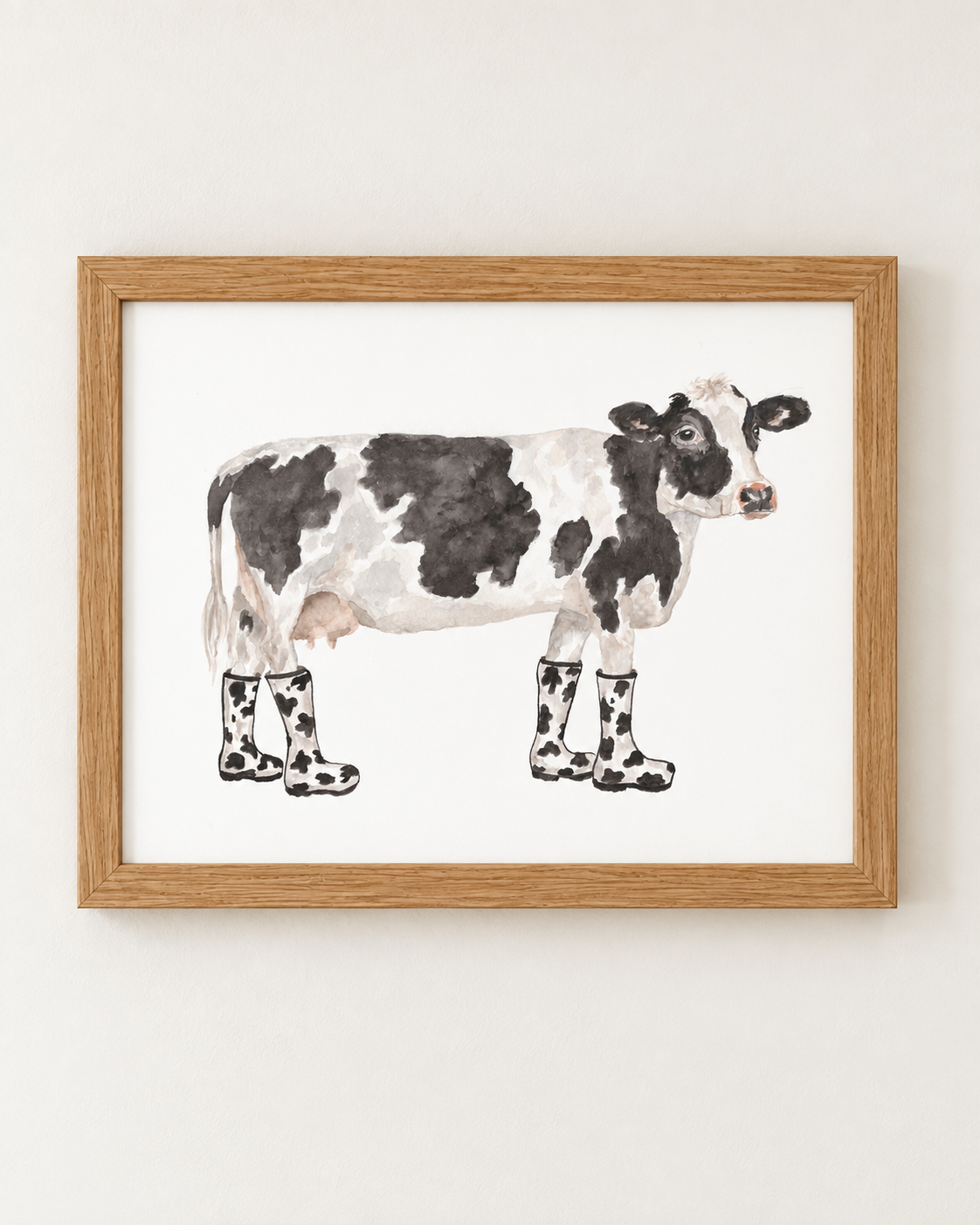 Dairy Cow in Cow Print Wellies