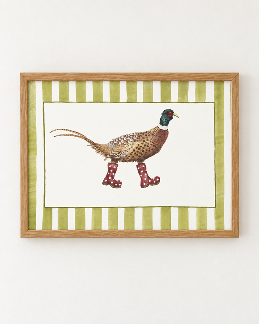 Pheasant in Polka Dot Wellies