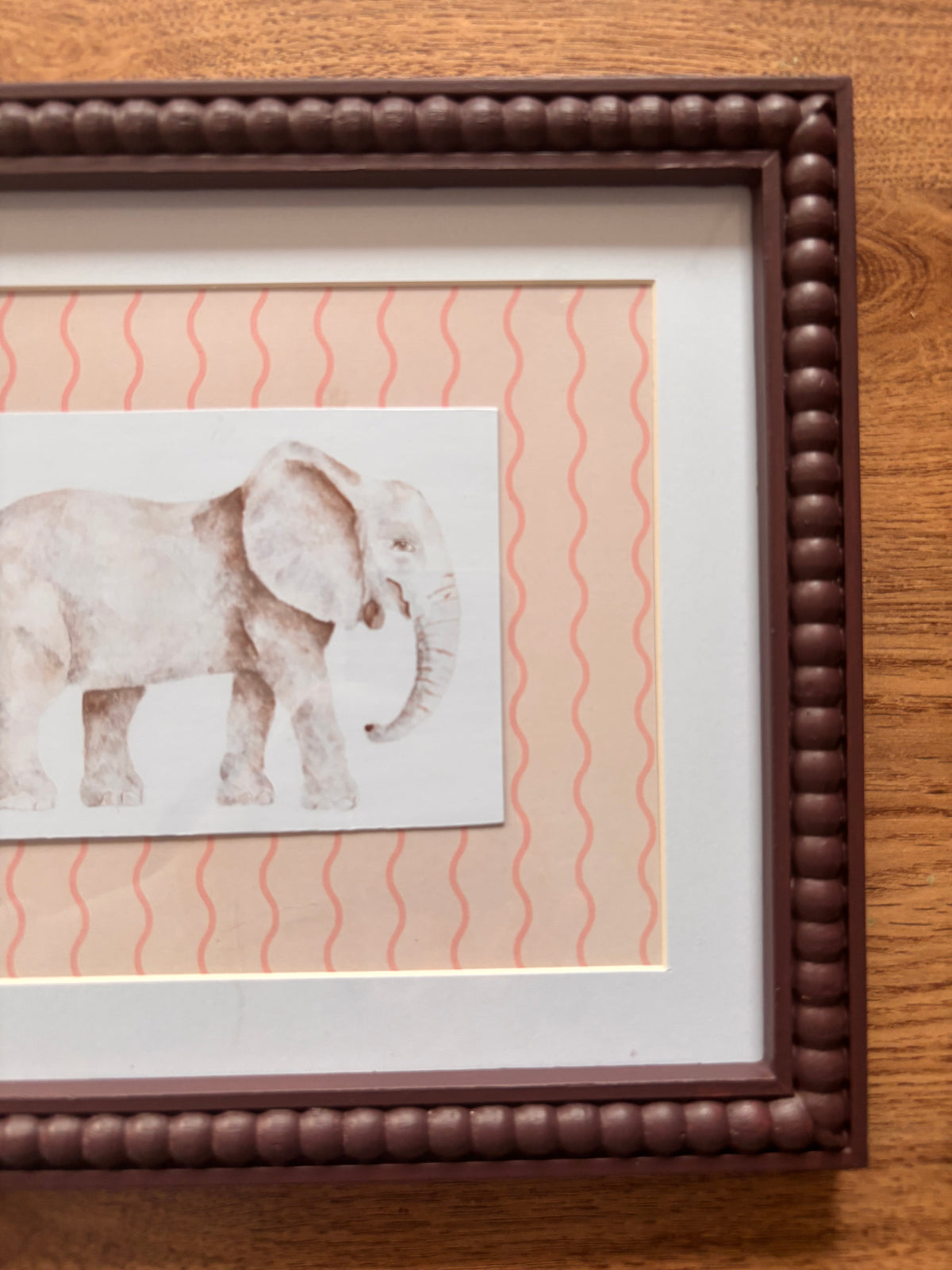 Blush Wiggle Elephant – Burgundy Bobbin Frame
