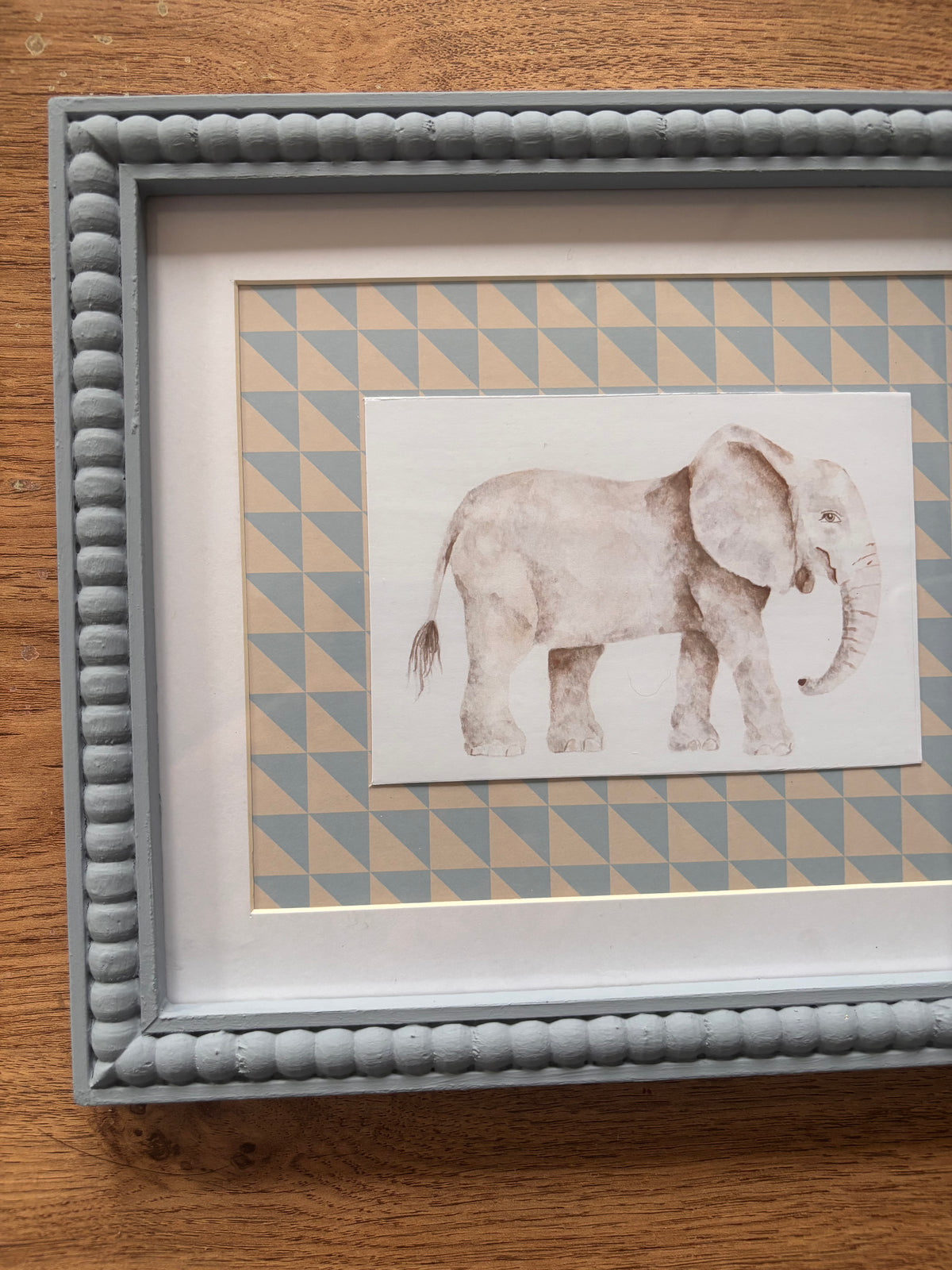 Blue Geometric Elephant – Blue Bobbin Frame