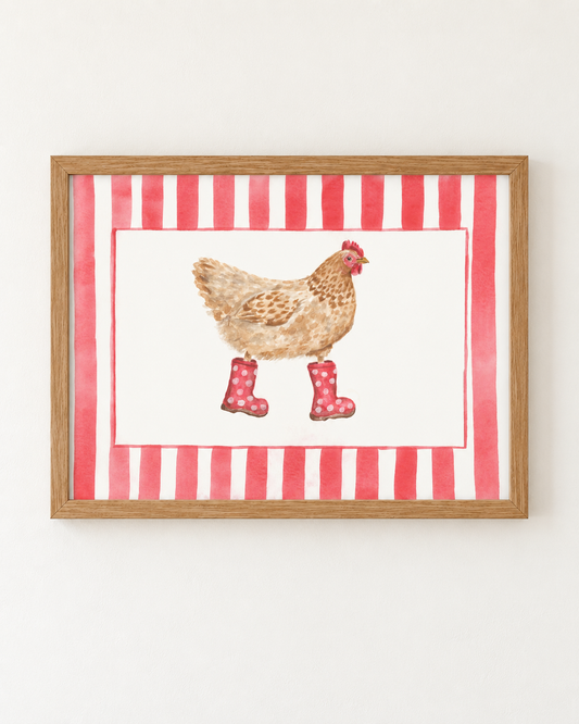Chicken in Polka Dot Wellies