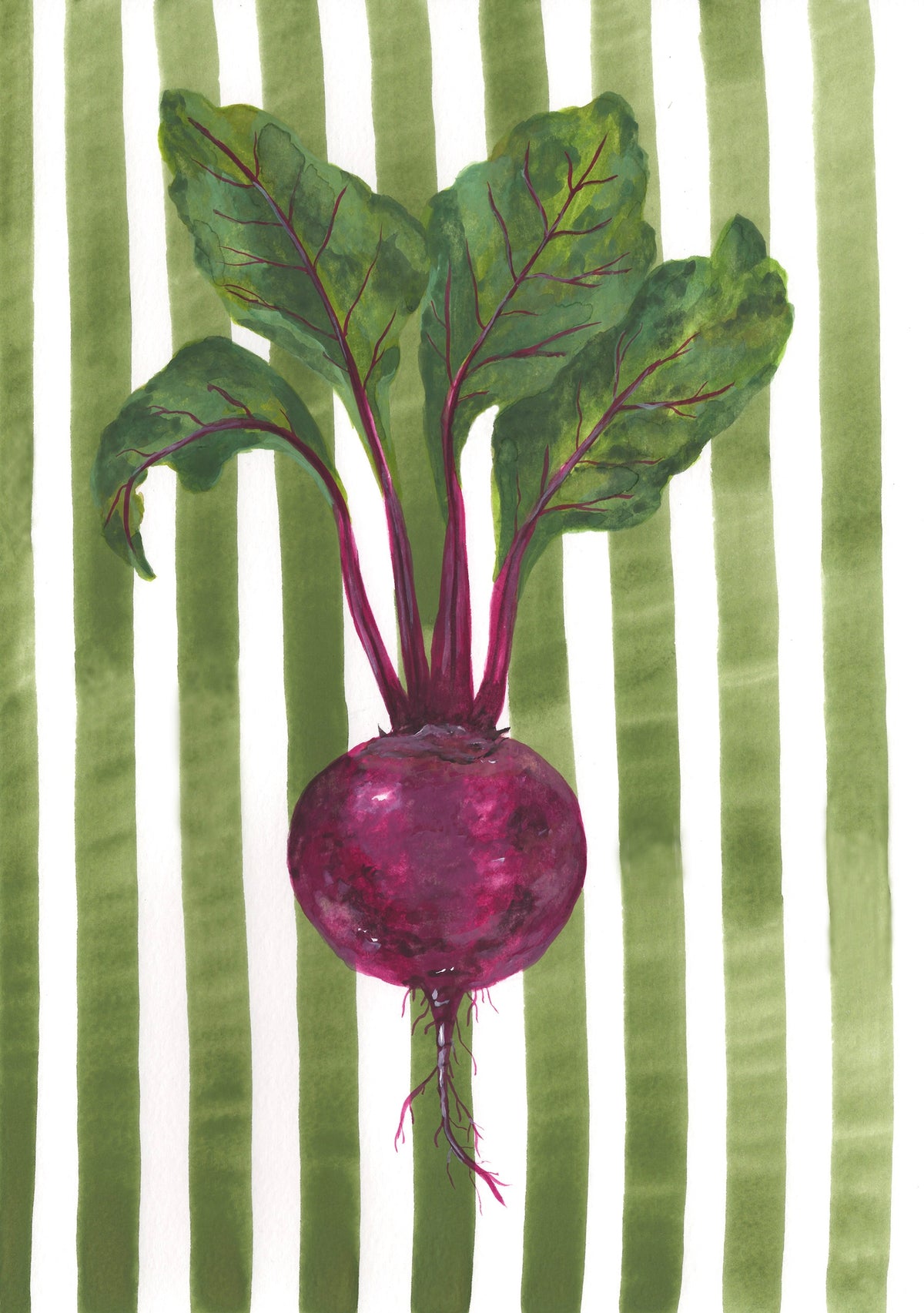 Beetroot on Green Stripes