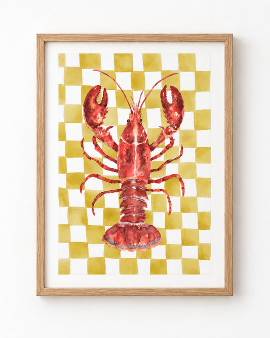 Lobster on Mustard Checkerboard